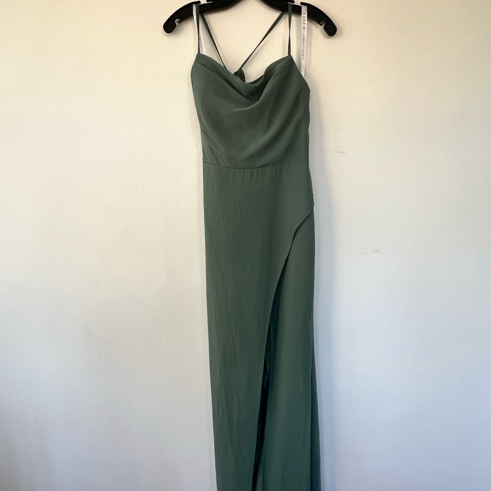 Azazie NWT Size 12 Sage Green Bridesmaid Dress